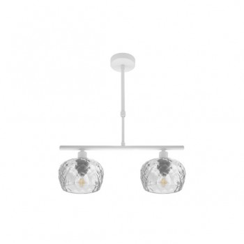 Distribuidor - Lâmpadas Diversas | Lâmpadas Modernas | LAMPARA ESTELA 2XE14 BLANCA REGX41X13 CM C/CRISTAL TALLADO TRANSPARENTE Ref: 196852001
